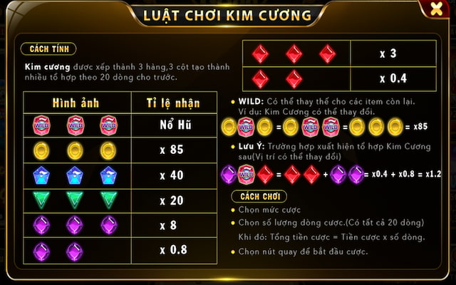 Luật chơi Kim cương Go88