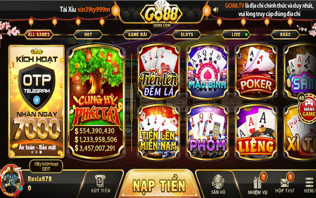 Chọn game tiến lên đếm lá tại trang chủ Go88 để chơi